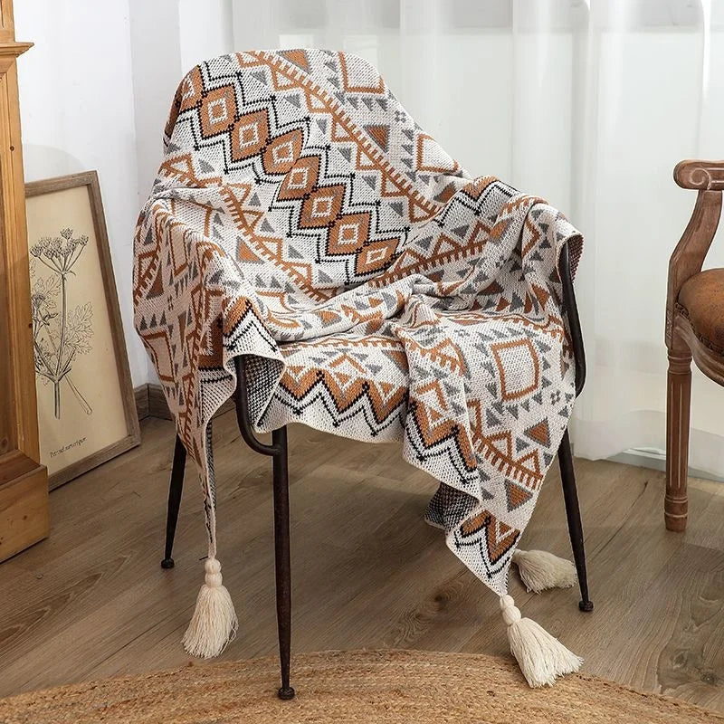 Nordic Knitted Blanket Bohemian Thin Quilt Bedspread Decor Home Hotel Throw Blankets For Bed Airplane Travel