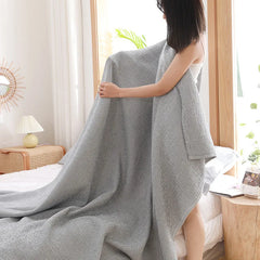 Gauze Blanket for Bed Queen King Quilted Bedspread Summer Thin Towel Quilt Plaid on Bed Sofa Coverlet Winter Sheet Sofa Cover