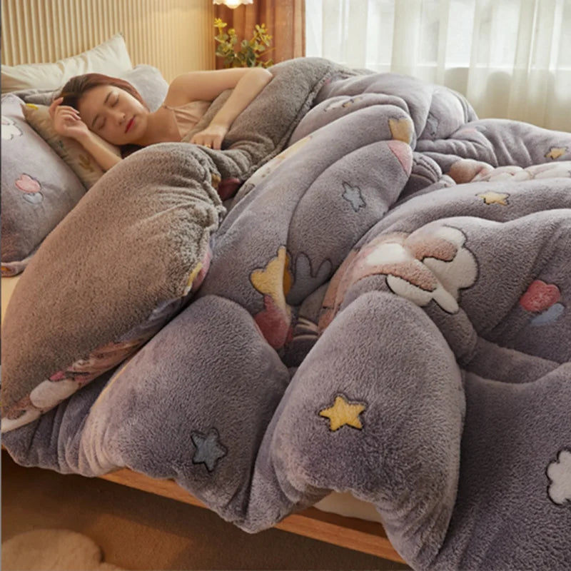 Autumn and Winter Double Face Quilt Snow Velvet Milk Velvet Winter Quilt Thickened Quilt Core Single Double Bedding