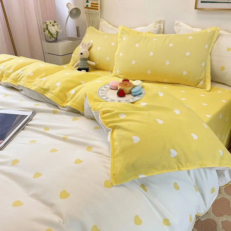 Ins Bedding Set Bed Linen 2 Bedrooms Duvet Cover For Girl Adults Bedspread Flat Sheet Quilt Cover King 220x240 Cover