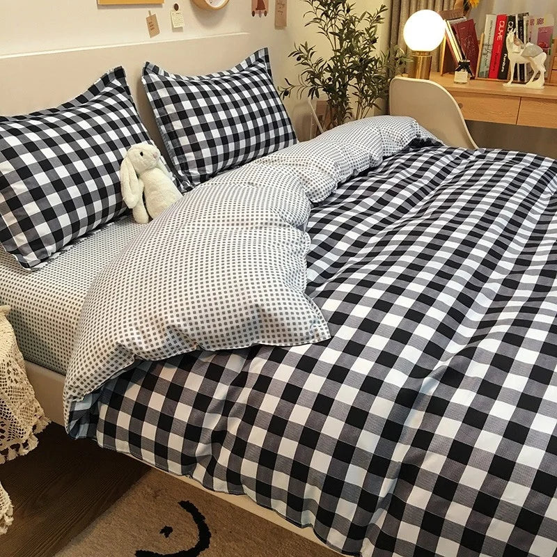 Ins Bedding Set Bed Linen 2 Bedrooms Duvet Cover For Girl Adults Bedspread Flat Sheet Quilt Cover King 220x240 Cover