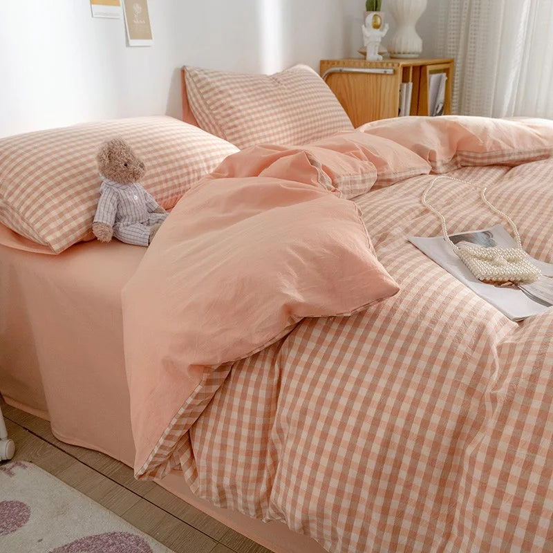 Ins Bedding Set Bed Linen 2 Bedrooms Duvet Cover For Girl Adults Bedspread Flat Sheet Quilt Cover King 220x240 Cover