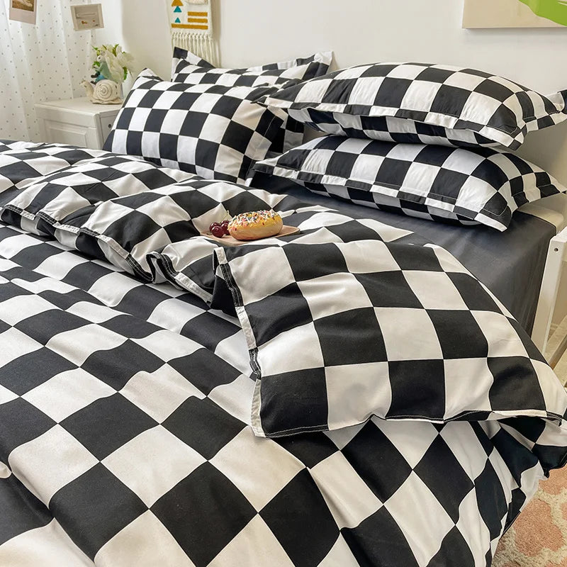 Ins Bedding Set Bed Linen 2 Bedrooms Duvet Cover For Girl Adults Bedspread Flat Sheet Quilt Cover King 220x240 Cover