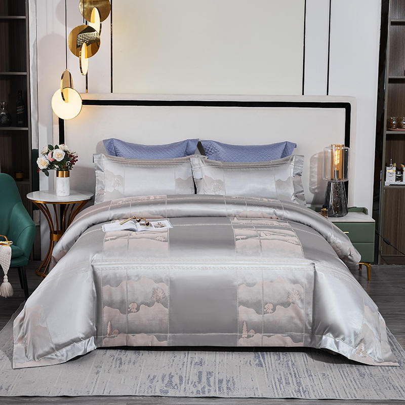 Luxury 4pcs European Jacquard Embroidery Pure Cotton Thickened Bedspread Wedding Room Bedding Quilt Cover Pillowcase
