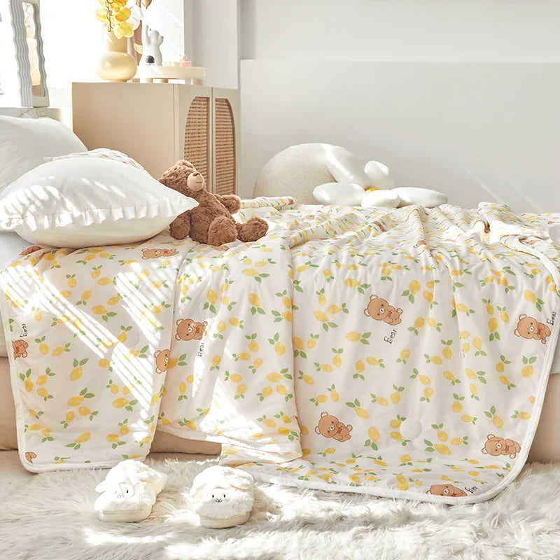 Pure Mulberry Silk Comforter for Summer/Spring Natural Long Strand Silk Fill Duvet Mulberry Silk Bedding Noiseless Lyocell Shell