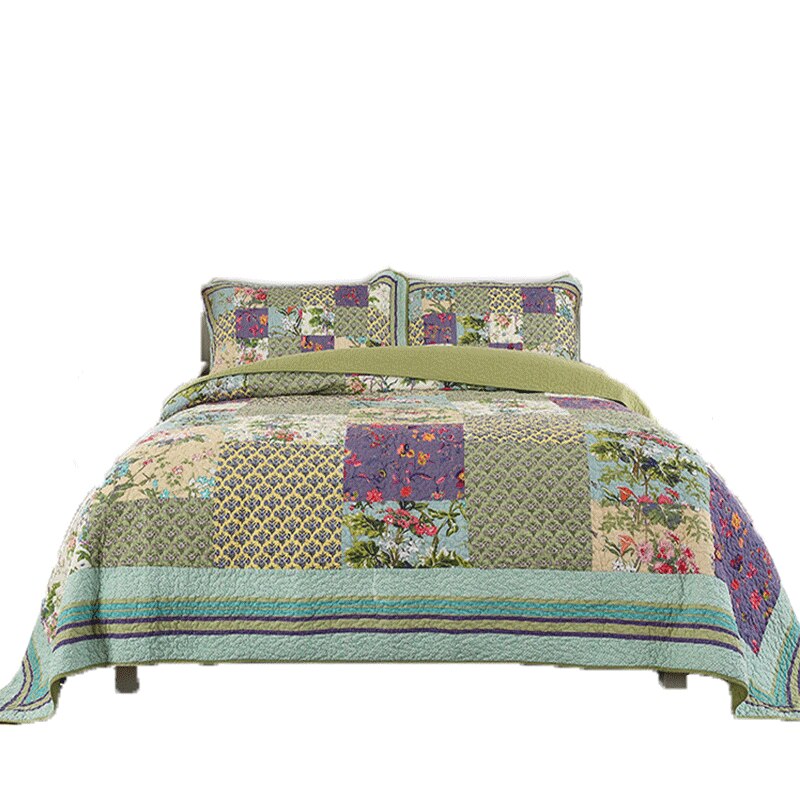 Large Quilted Quilt Three-piece Set Pure Cotton Washed Summer Cool Air-conditioning Quilt Quilted Bed Cover