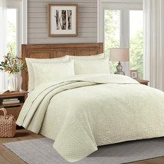 Plain 100% Cotton Quilt Set 3PC Bedspread on Bed Embroidered Bed Cover King Queen Summer Coverlet Blanket for Bed