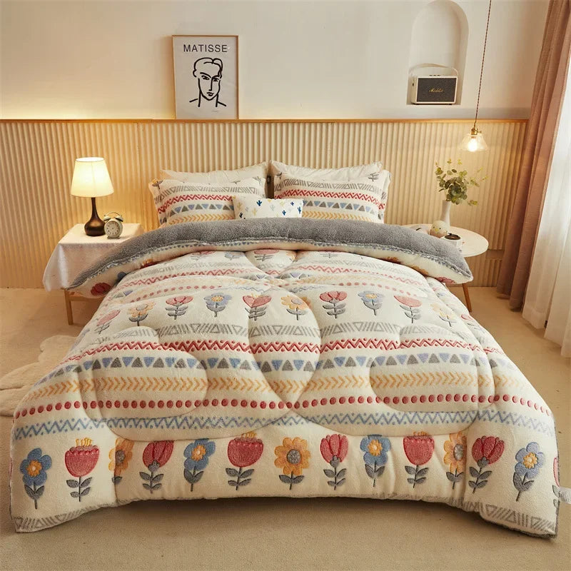 Autumn and Winter Double Face Quilt Snow Velvet Milk Velvet Winter Quilt Thickened Quilt Core Single Double Bedding