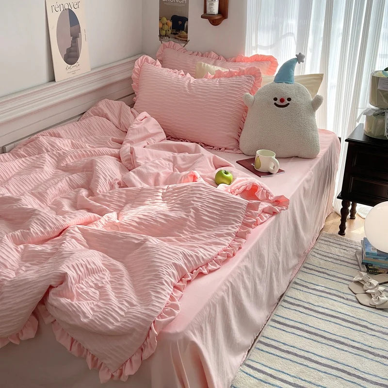 Korean Simple Bedding Set Modern Air Condition Thin Blankets Summer Quilt Pillowcase Comfortable Fluffy Blanket with Filling 이불