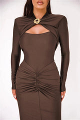 Catherine Hollow Out Ruched Maxi Dress