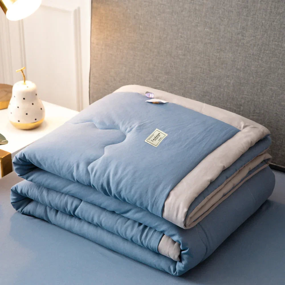 Airconditioning Quilt Gewassen Katoen Gooi Deken Quilten Dunne Dekbed Cooling Dekbed Gewatteerde Quilt Effen Kleur