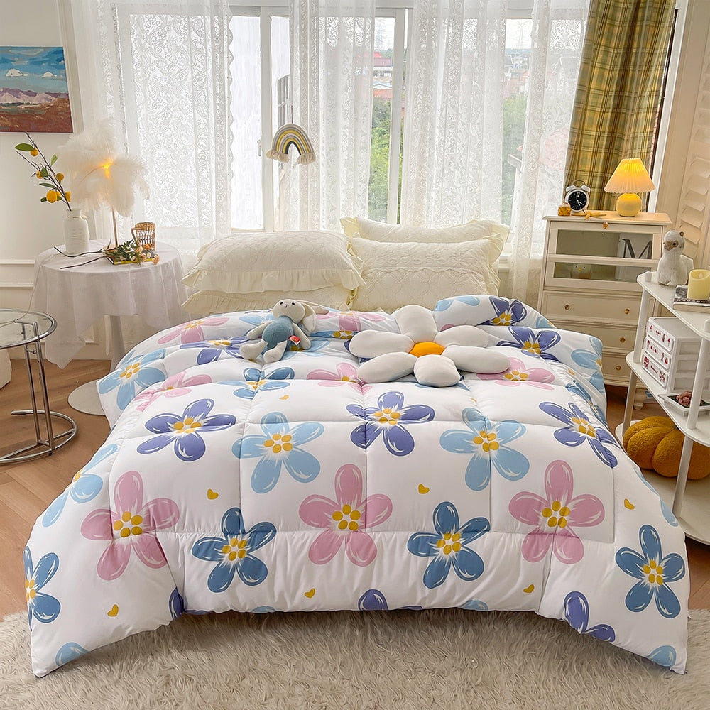 Winter Warm Mulberry duvet Soybean fiber Antibacterial quilt luxury double bed decorative blanket Breathable