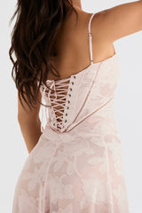 Seren Vintage Floral Lace Back Maxi Dress