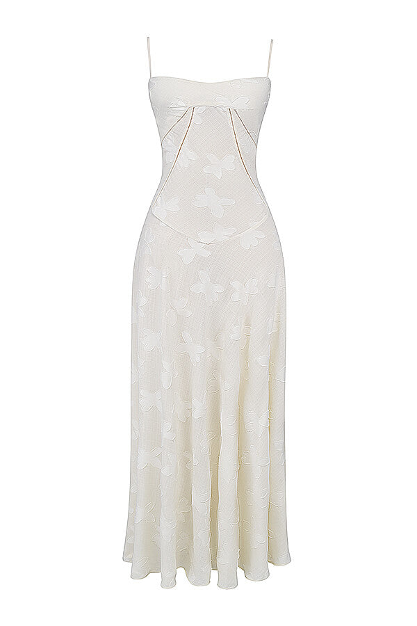 Seren Vintage Floral Lace Back Maxi Dress
