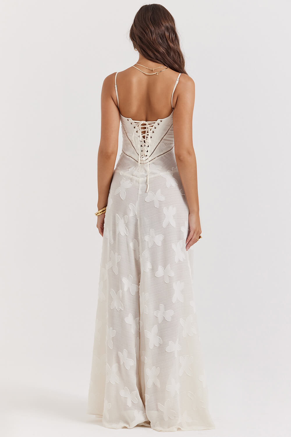 Seren Vintage Floral Lace Back Maxi Dress