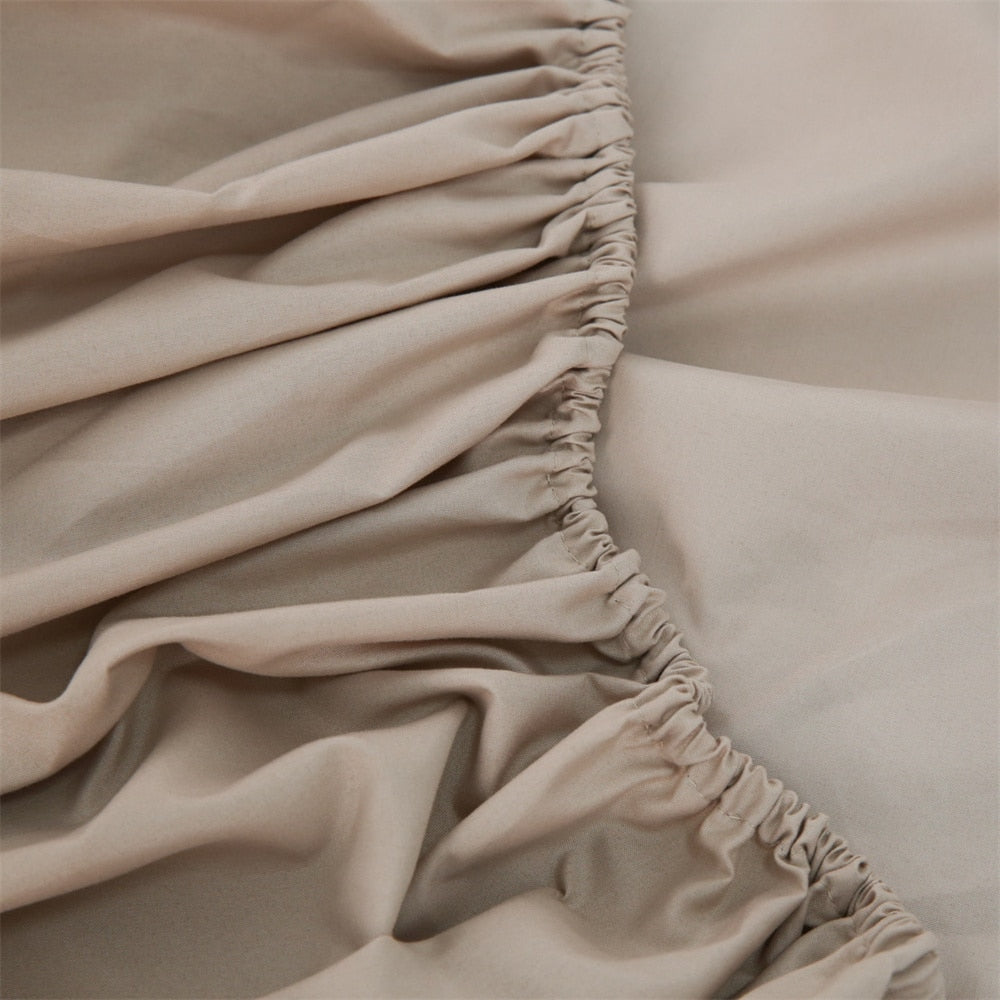 Luxury Brushed Inlay Cord Fitted Summer Sheet Mattress Cover Pillowcase Bedding Queen King Size Four Piece for Home Decor