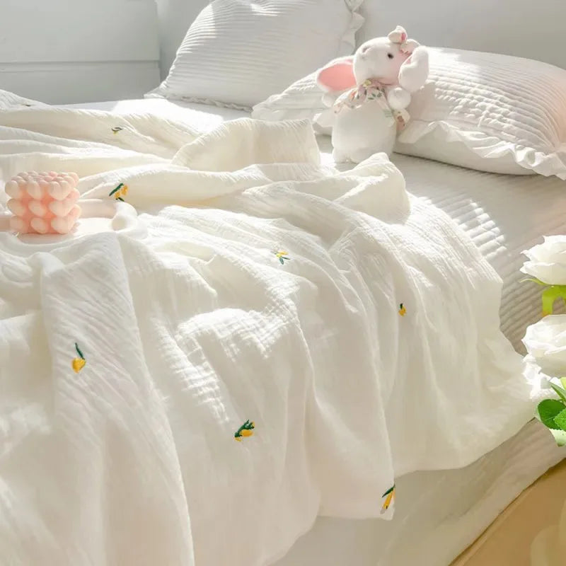 Korean Ins Cool Blanket Quilt for Summer Soft And Skin Friendly Cool In Summer For Girl For Baby Double Air Conditioning Quilt
