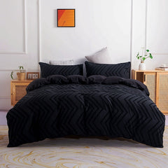 Luxury Nordic Tufted Solid Color Sheet Set Couple Double Bed Bedding Set Bedspread Quilt Cover Pillowcase for Bedroom
