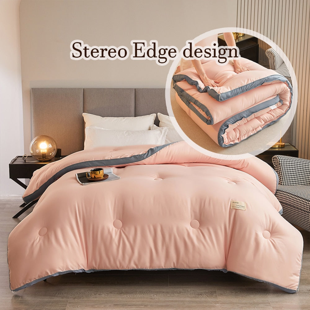 Winter Warm Mulberry duvet Soybean fiber Antibacterial quilt luxury double bed decorative blanket Breathable