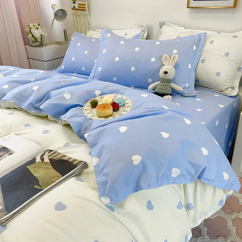 Ins Bedding Set Bed Linen 2 Bedrooms Duvet Cover For Girl Adults Bedspread Flat Sheet Quilt Cover King 220x240 Cover