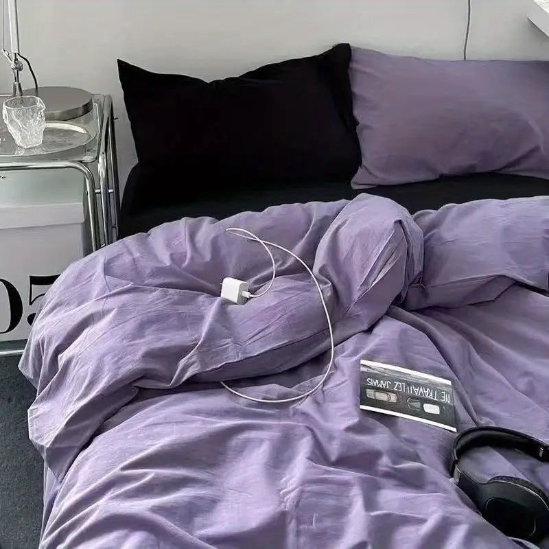 Nordic Princess Pink Bedding Set Girls Adults Twin Full Queen Size Bed Flat Sheet Duvet Cover Pillowcases Solid Color Bed Linen