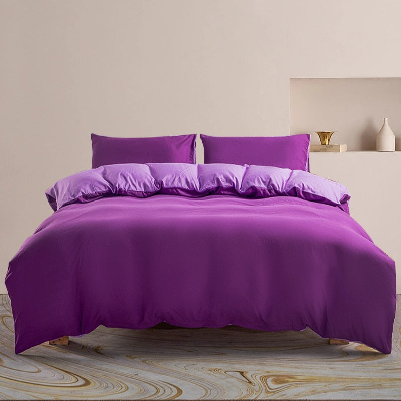 Cover Set Soft Brushed Microfiber Duvet Cover Bedding Set with Zipper Closure and Corner Ties 2 Pcs/3 Pcs