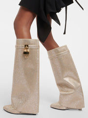 Shark Lock Boots In Strass