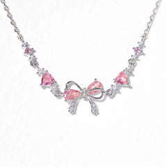 Sparkling Hearts Coquette Bow Bracelet