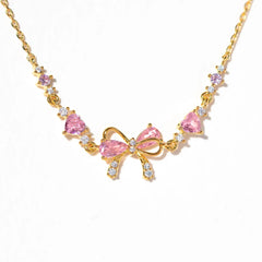Sparkling Hearts Coquette Bow Bracelet