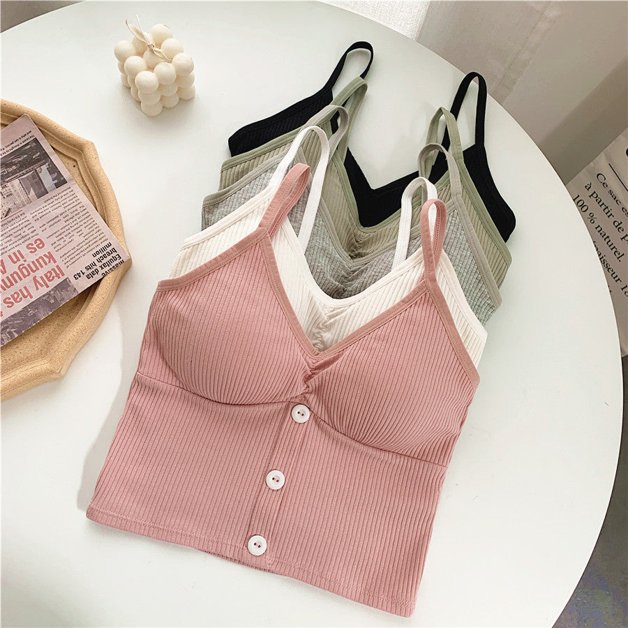 V-Neck Padded Knitted Camisole Top