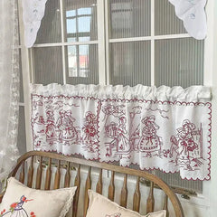 Vintage Embroidery Coffee Curtain