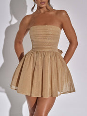 inostorâ„?Sequin Bow Strapless Mini Dress
