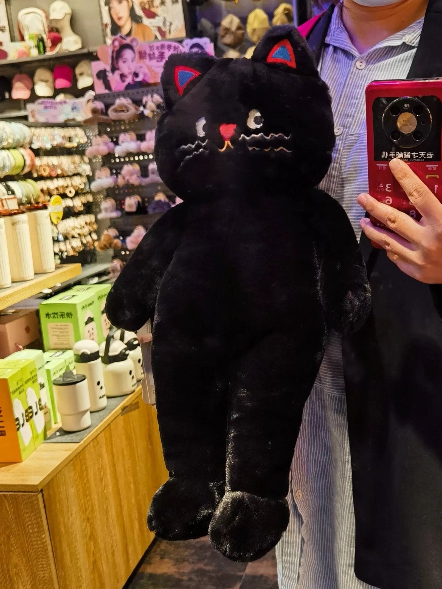 Big Pink Polka Dot Cat