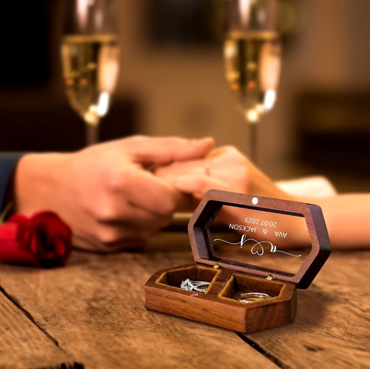 Personalized Wooden Ring Box