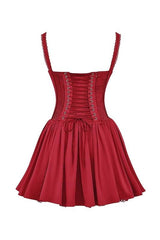 Agnes Lace Corset Mini Puff Dress