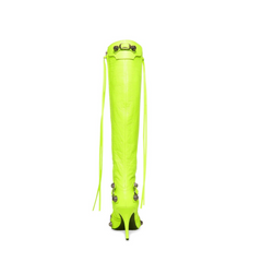 Neon Green Cagole High Fashion buckles Knee High Boots
