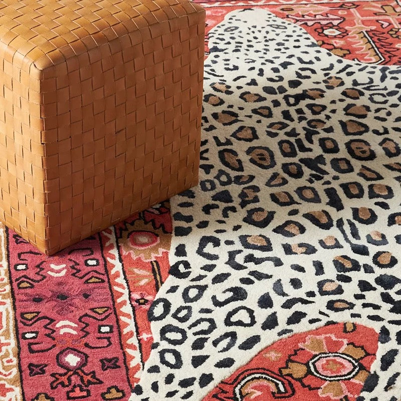 Boho Leopard Print Carpet