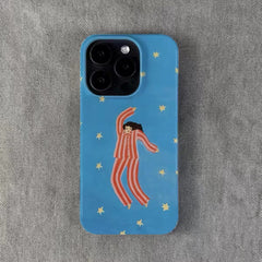 Blue Pajamas Star Girl iPhone Case