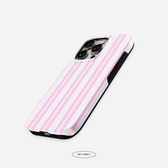 Pink & Blue Striped iPhone Case