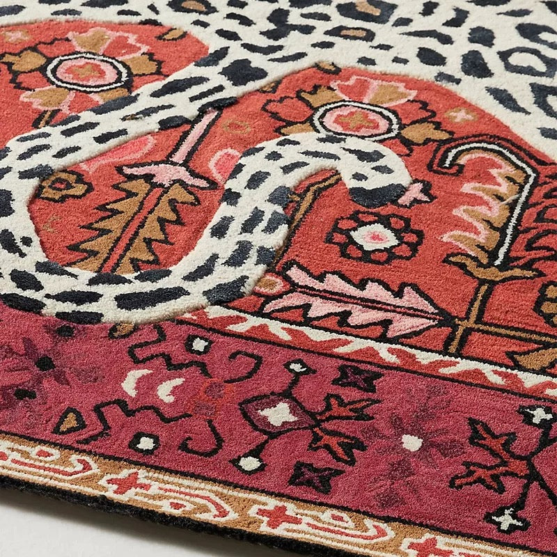 Boho Leopard Print Carpet