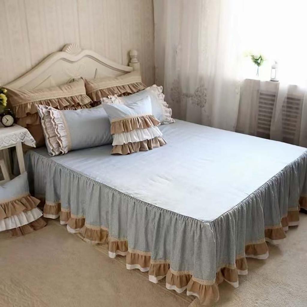 Classic Mini Check Lace Ruffle Bedding Set