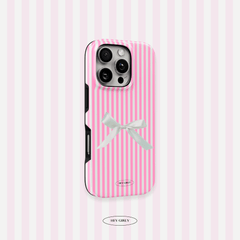 Coquette Pink Striped iPhone Case