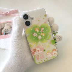 Lucky Cat Clover iPhone Case