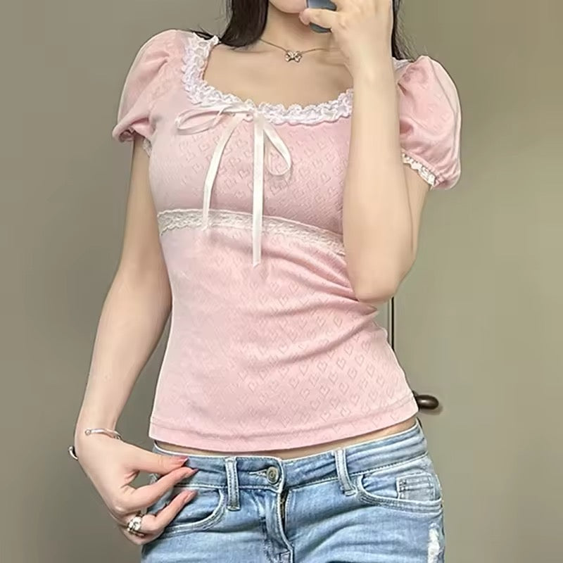 Coquette Pink Top with Bow