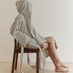 Cotton Stripes Bathrobe - 2 Colors