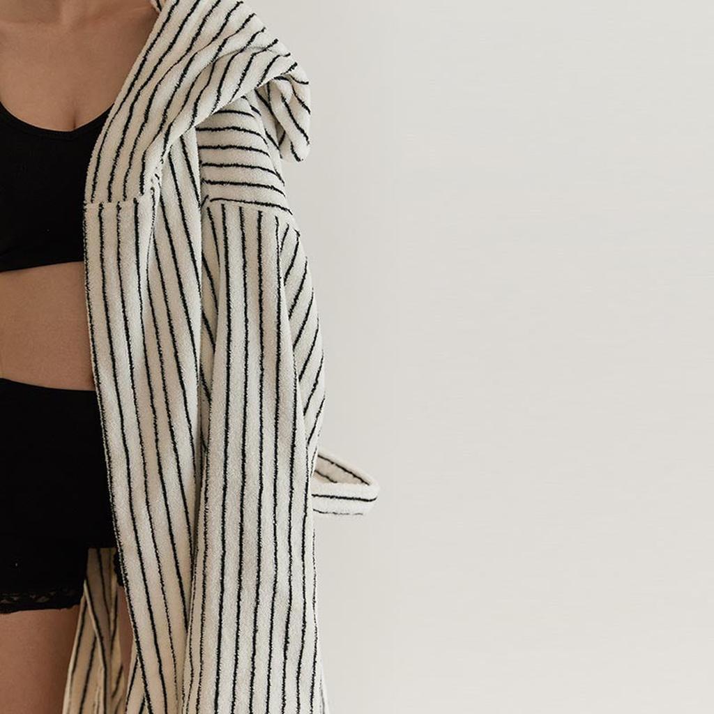 Cotton Stripes Bathrobe - 2 Colors