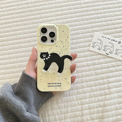 Black Cat Cartoon iPhone Case