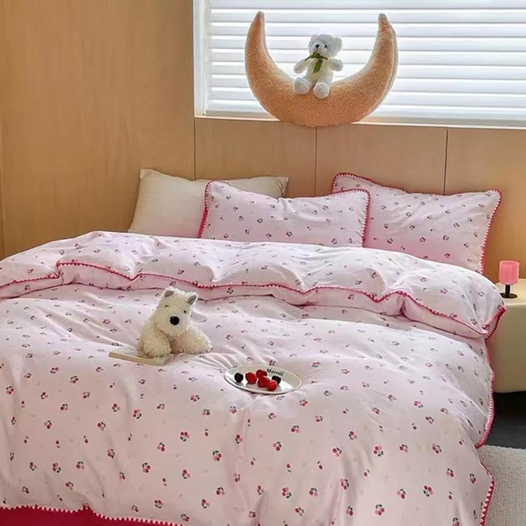 Cute Cherry Print Bedding Set - Pink