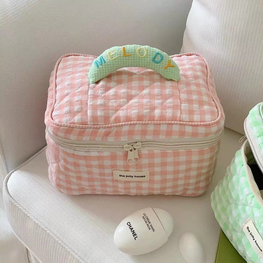 Chic Plaid Cosmetic Bag