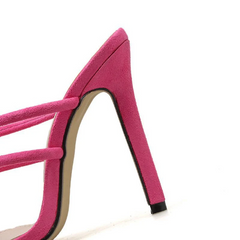 Pink Pointed Toe Strappy Sandals